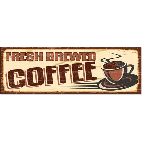 Lupia - Quadro moderno Canvas World FRESH BREWED COFFEE 20x60 cm, Stampa su Tela Telaio in Fibra di Legno, Stampa Stile Vintage, Decorazione Cucina Sala da Pranzo bar hotel ristorante pizzeria, Retrò (1/4)
