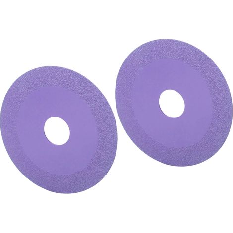 2 disques à découper le verre, diamètre extérieur 100 mm, diamètre intérieur 22,23 mm, lame de scie diamantée en acier à haute teneur en manganèse, pour cristal violet (1/5)