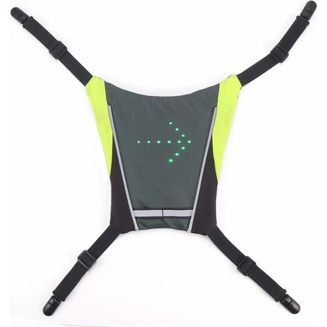Gilet ad alta visibilità, zaino riflettente per bici, indicatore luminoso di segnalazione con telecomando e luci a LED per bicicletta, per escursioni all'aperto, campeggio, ciclismo