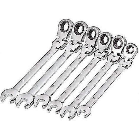 Jeu de clés à cliquet à ressort, clé mixte à cliquet 8-13 mm pour écrous et boulons hexagonaux métriques, jeu de 6 pièces
