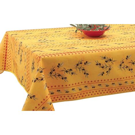 Nappe Anti-Taches Olivette Jaune - Taille : Rectangle 150x240 cm (1/5)