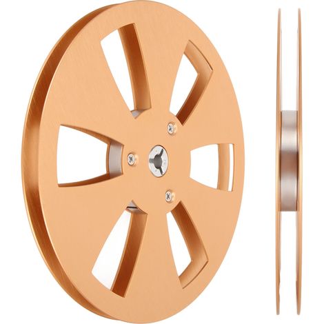 Bobine vide 1/4 7 pouces, 6 trous, alliage d'aluminium, pour bande sonore, pièce de machine d'ouverture de bobine vide, or (1/5)