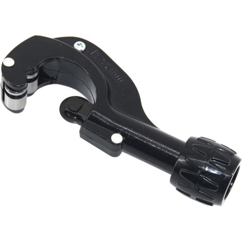 Tagliatubi in rame, 3-35 mm, con utensile sbavatore e disco da taglio di ricambio, tagliatubi di precisione per tubi in rame e alluminio (nero).