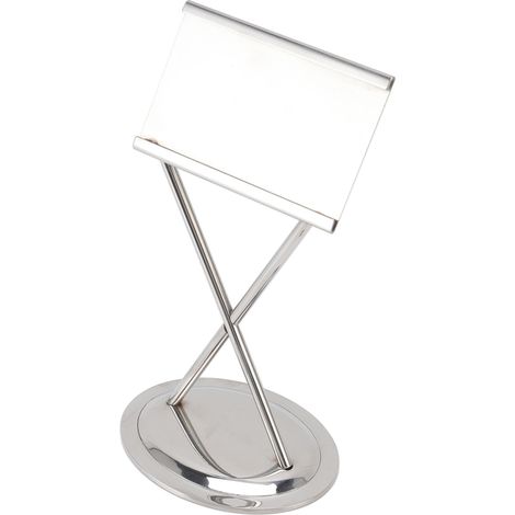 Porte-cartes de visite en acier inoxydable, style élégant et durable pour bureau, réunion ou événement, finition argentée anti-oxydation. (1/5)