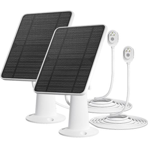 Chargeur solaire pour Arlo Pro 5S, Pro 4, Pro 3 Ultra 2, 6 V, 4,5 W, charge rapide, étanche IP65, lot de 2 (1/5)