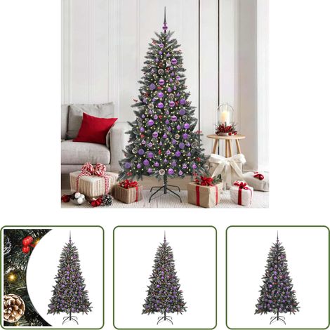 LED-Licht - Künstlicher Weihnachtsbaum Grün 180 cm PVC, Plastik und Stahl (1/5)