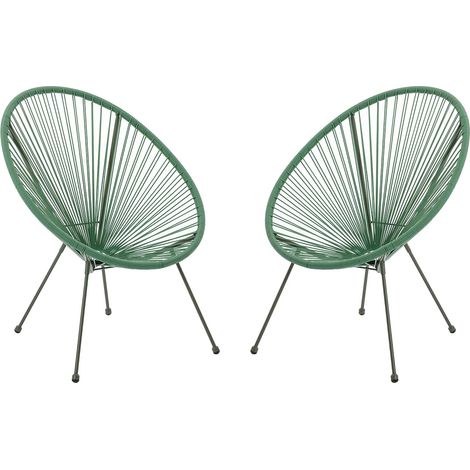 Poltrona da giardino in fili di Resina intrecciati Kaki - Lotto di 2 - ALIOS III di MYLIA (1/5)