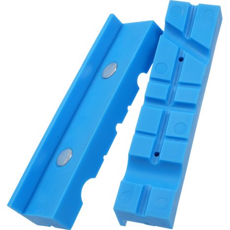 Protecteurs de mâchoires d'étau d'établi et patins antidérapants, magnétiques, bleus, 2 pièces (1/5)