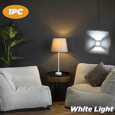 Bewegungsaktivierte LED-Wandleuchte, weiß, batteriebetrieben, für Flur, Treppenhaus, Schlafzimmer, 1 Stück (1/5)