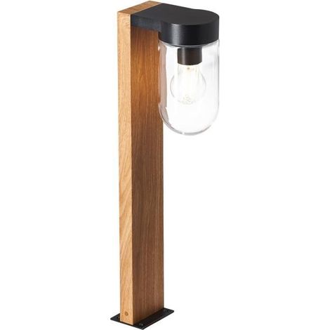 BRILLIANT lampe Cabar piédestal extérieur lumière 55cm bois foncé / noir 1x A60, E27, 40W, adapté aux lampes normales (non inclus) Échelle A ++ à E Classe de protection IP: 44 - étanche aux (1/4)
