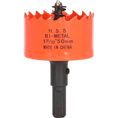Foret de scie cloche, dents tranchantes, retrait facile des copeaux, coupe HSS haute dureté avec arbre pour bois et métal 1-31/32 pouces (50 mm) (1/5)