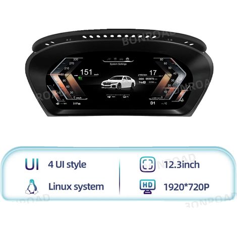 Digitales Instrumentencluster, kompatibel mit BMW X5 E70, 12,3 Zoll Display, modernes Armaturenbrett-Upgrade mit klaren, Dashboard X6-E71 (1/2)