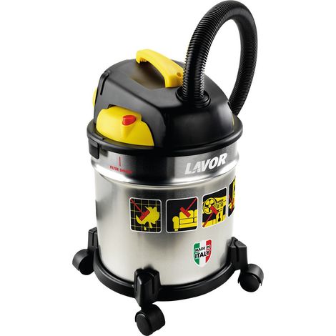 Lavor – Aspirateur eau et poussières 1000W 20L 30L/s – Moteur silencieux – Fonction soufflage – Réservoir acier – Flexible 1,5m