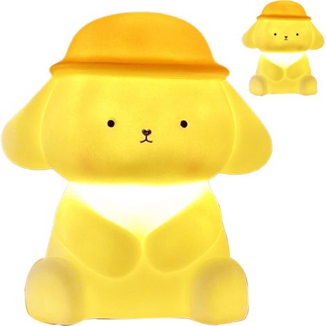 Veilleuse chien pour enfants, adorable lampe de chevet à piles, lumière chaude jaune, motif dessin animé. (1/5)