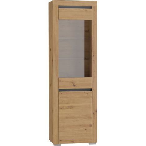 Vitrina 2 puertas con LED Kasla Madera y Antracita (1/3)