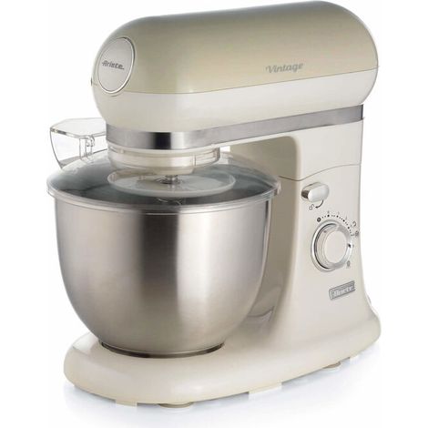 Ariete 1588 Impastatrice Planetaria - Pane, pizza e dolci - 7 Velocità - 3 Fruste - 5,5 Litri - Acciaio Inox - 2400 Watt - Linea Vintage - Beige (1/10)