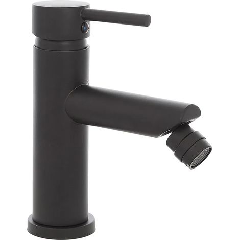 Miscelatore bidet nero opaco in acciaio con piletta click clack York (1/3)