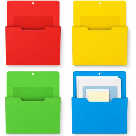 Porte-documents magnétique, organiseur pour feuilles A4/Letter, idéal pour bureau et maison, supports colorés pour tableaux blancs, réfrigérateurs, casiers et armoires métalliques (1/5)