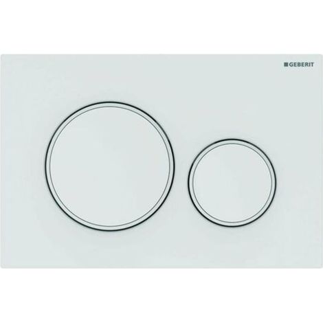 compatible Geberit Sigma20 - Plaque d'actionnement, double chasse d'eau, blanc/blanc mat 115.882.11.1 (1/3)
