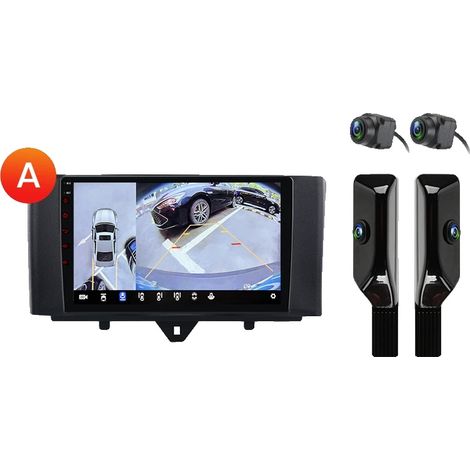 Lettore multimediale per auto, funzionalità audio avanzate, sistema di navigazione, compatibile con i sistemi per auto intelligenti Smart fortwo 2011-2015, V1 Plus 360 (6GB-128GB) - A (1/2)