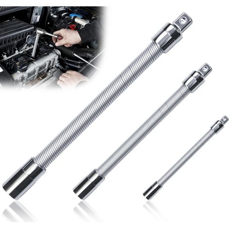 3 Pièces Rallonges De Clé à Douille Flexible 1/2" 3/8" 1/4" Porte (1/5)