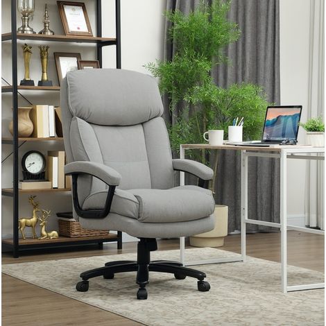 MEUBLIV Silla de oficina alta ergonómica gris claro, 200 kg, ajustable y basculante (1/5)