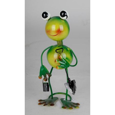 Frosch Gartenstecker Metall- Gartendekoration Gartenfigur Pflanzenstecker Frog (1/5)