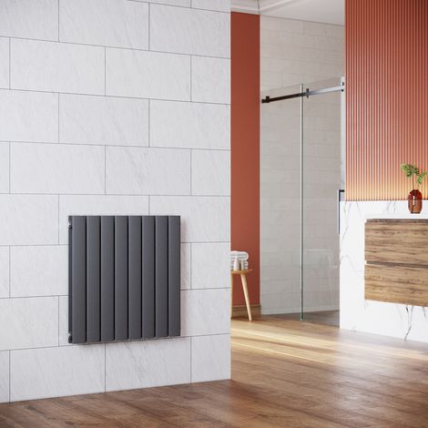 SONNI Paneelheizkörper Horizontal 630 x 616 mm Anthrazit Badezimmer/Wohnraum Doppellagig Horizontal Heizkörper Badheizkörper Design Flachheizkörper (1/5)