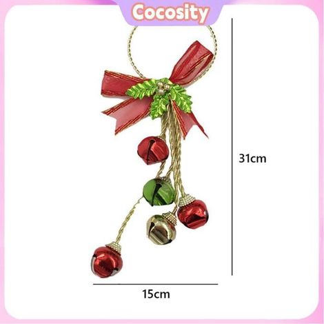 Décoration de porte de Noël - COCOSITY - Cintre porte-cloches - Nœud festif - Cloche métal suspendue - Intérieur (1/5)