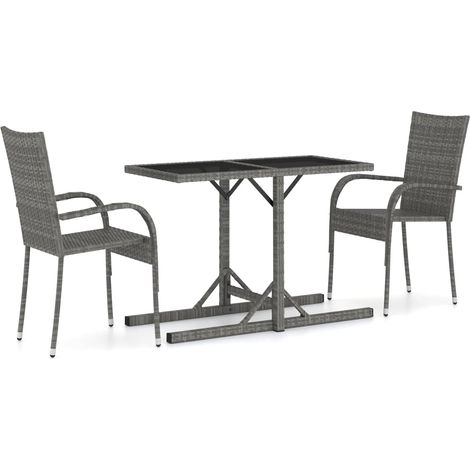 Maison Exclusive - Set Mobili da Pranzo per Giardino 3 pz Grigio