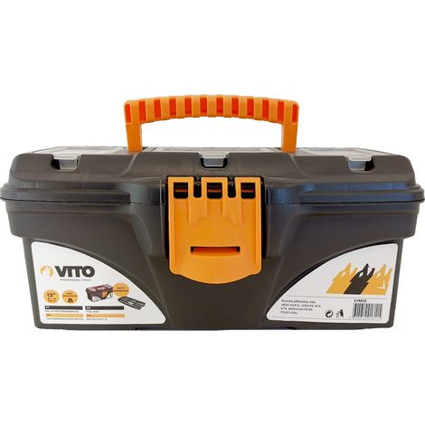 Boite à outils 13" Mallette de bricolage 320 x 165 x 136 mm 3 organiseurs et porte outils Amovible VITO (1/4)