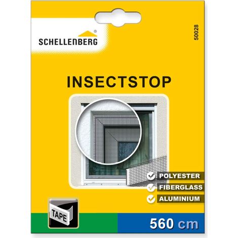 Schellenberg 50028 Adesivi per zanzariera rete in fibra di vetro e alluminio, nastro di fissaggio per zanzariere 5,6 m, bianco (1/5)