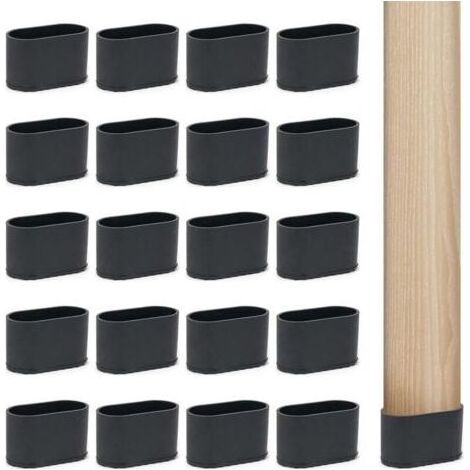 Protectionde 20 Chaise en Embout Boucho Tampon Escabeau Pied de Chaise, Protege Protection Meuble pour Meubles Pied de Table - 20 x 40 mm, Ovale (1/4)