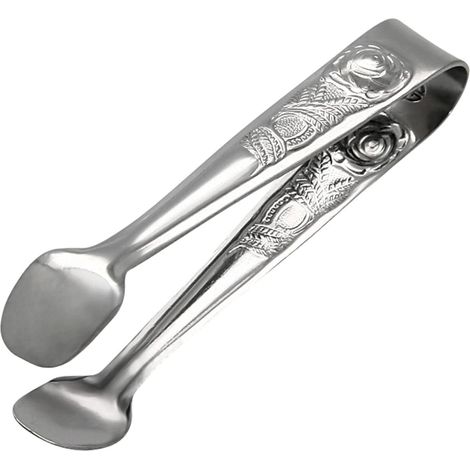 Pince À Sucre - 1 Pièce - Acier Inoxydable - Motif Roses - Pour De Table - 11 Cm (1/3)