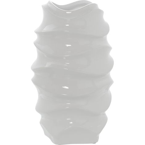 Keramikvase 33 cm glänzend weiß ° 20x33cmpour alle Stile, um dem Haus eine Note zu verleihen (1/2)