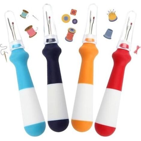 Pair Lot de 4 découseurs de couture avec capuchon de protection - Outil de réparation - Outil de filetage - Pour couture professionnelle