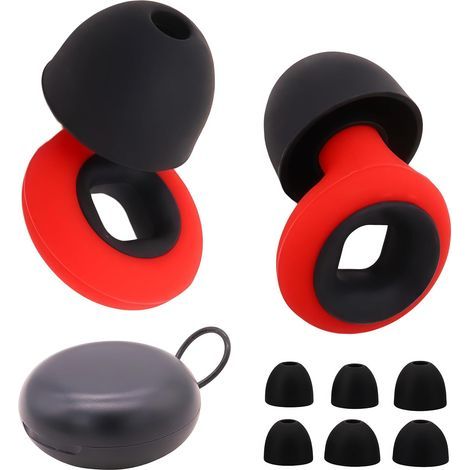 Coppia di tappi per le orecchie da moto, antirumore, riutilizzabili, in silicone, 4 taglie XS/S/M/L. Comodi da indossare sotto il casco, filtraggio ad alta fedeltà per guidare, dormire e festival. (1/5)
