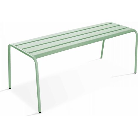 Banc de jardin en acier vert sauge - Palavas