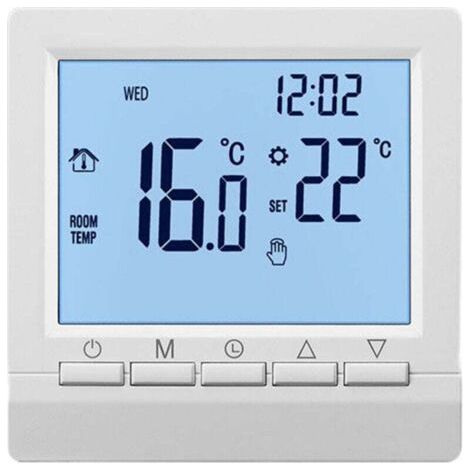 Termostato caldaia a gas, regolatore temperatura riscaldamento, blocco temperatura batteria, retroilluminazione bianca (1/4)