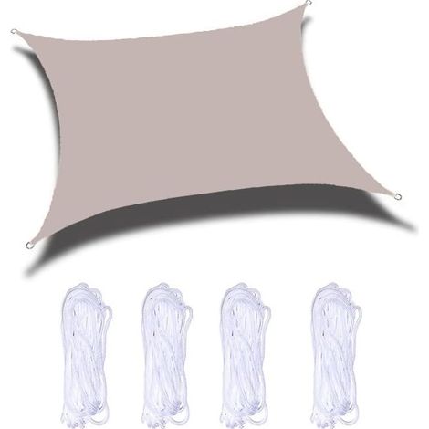 Sonnensegel, Regenschutz, UV-Schutz, UV-beständiger Streifen, energiesparend, elegante Plane für den Sommergarten (Khaki, 2 × 3 m)