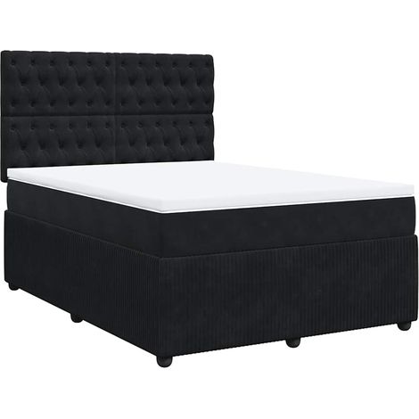 Maison Exclusive - Boxspringbett mit Matratze Schwarz 160x200 cm