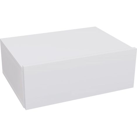 Comodino Sospeso Moderno 40x30x15 cm con Cassetto in Legno Bianco (1/5)