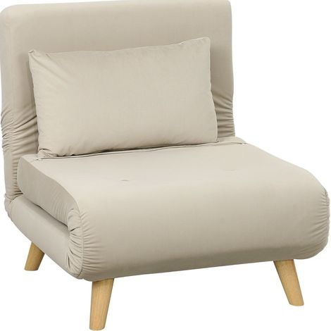 CHICFURN Fauteuil convertible 72 x 78 x 79 cm en tissu beige avec couchage, 120 kg (1/5)