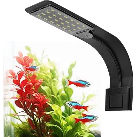 Lampe LED 10W pour aquarium, lumière blanche ultra-mince, convient à tous les aquariums, noire. (1/5)