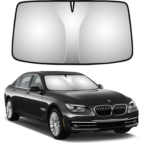 Pare-soleil pour voiture - Bloque les rayons UV Protecteur de pare-soleil, pare-soleil pour garder votre véhicule au frais et sans dommages,convient aux pare-brises de différentes tailles (L) (1/4)