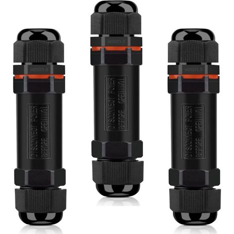 Connecteurs de Câbles Étanches, Boite de Derivation Étanche Exterieur IP68, Raccord Electrique Étanche Lot de 3, Connecteur Electrique Etanche 3 Fils pour Câble Ø 6-12mm