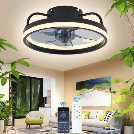 Ventilateur De Plafond UVERBON, 6 vitesses Fan Silencieux Dimmable 3 Couleurs avec Télécommande Ventilateur Plafonnier 33cm (1/4)