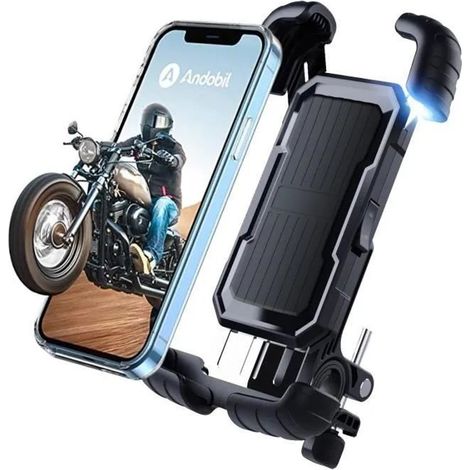 Support Telephone Moto,360° Rotation et Anti-Vibrations Support Telephone Velo Universel,pour Téléphones de 4,7" à 6,8 PRI (1/4)