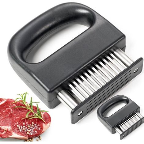 Fleischklopfer Fleischhammer mit 48 ultrascharfen Edelstahlklingen ein Küchenhelfer zum Zartmachen von Rind Puten Fisch Grill und Schweinefleisch (1/5)