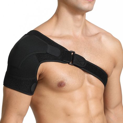 Attelle épaule - Sangle Compression Réglable - Pour Rotateur Cuff Et Arthrite - Unisexe Noir (1/5)